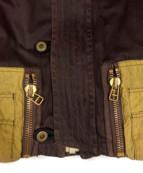 BONEVILLE（ボンネビル）BONEVILLE (ボンネビル) 【OLD】80-90’Sナイロン切替コットンジャケット イエロー×ブラウン サイズ:46の古着・服飾アイテム