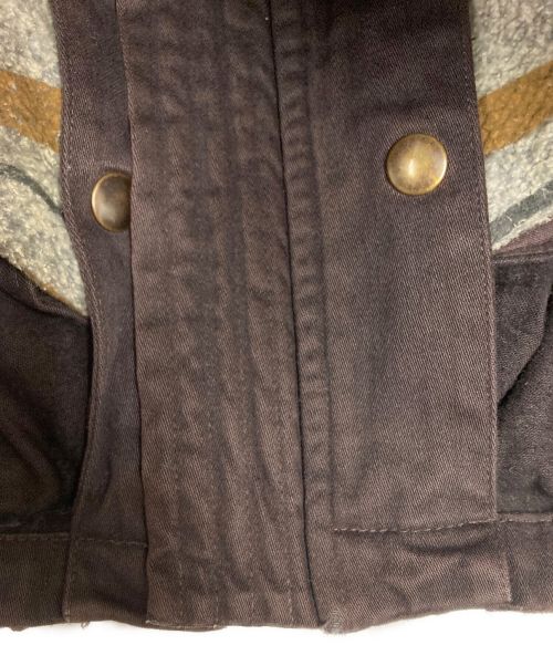 BONEVILLE（ボンネビル）BONEVILLE (ボンネビル) 【OLD】80-90’Sナイロン切替コットンジャケット イエロー×ブラウン サイズ:46の古着・服飾アイテム