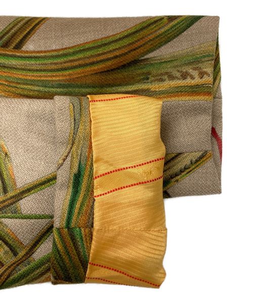 HERMES（エルメス）HERMES (エルメス) 総柄カシミア混ノーカラージャケット ベージュ サイズ:38の古着・服飾アイテム