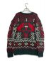 RALPH LAUREN (ラルフローレン) クルーネックハンドニット レッド×グリーン サイズ:M：5000円
