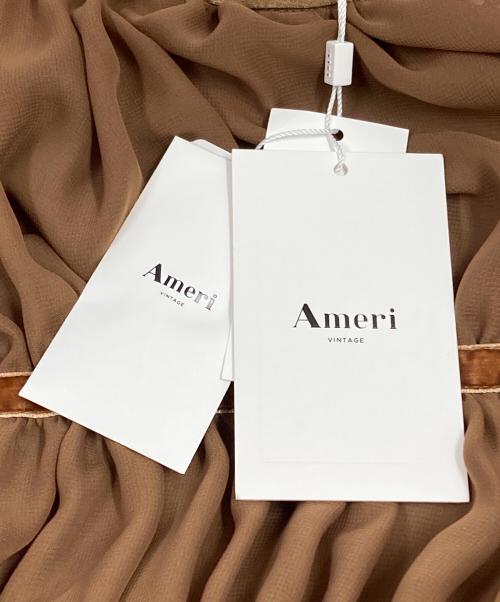 Ameri（アメリ）Ameri (アメリ) CHIFFON GATHER DRESS ブラウン サイズ:Sの古着・服飾アイテム