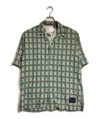 PAUL SMITHポールスミス）の古着「ジオメトリック柄オープンカラーシャツ」｜グリーン