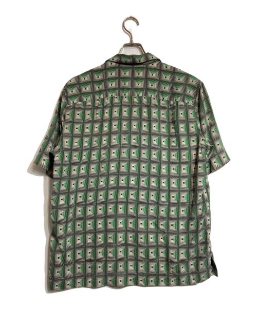 PAUL SMITH（ポールスミス）PAUL SMITH (ポールスミス) ジオメトリック柄オープンカラーシャツ グリーン サイズ:Lの古着・服飾アイテム