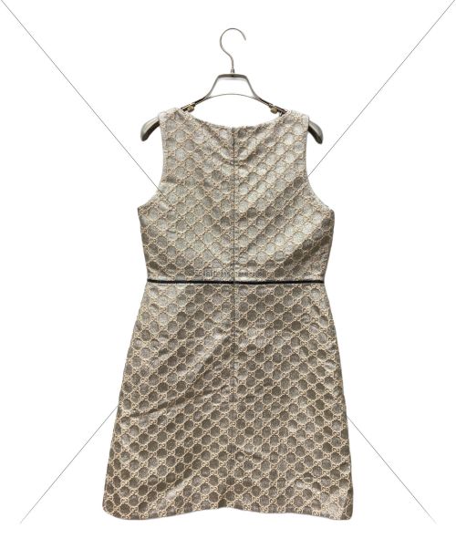 GUCCI（グッチ）GUCCI (グッチ) GGラメノースリーブワンピース シルバー サイズ:42の古着・服飾アイテム