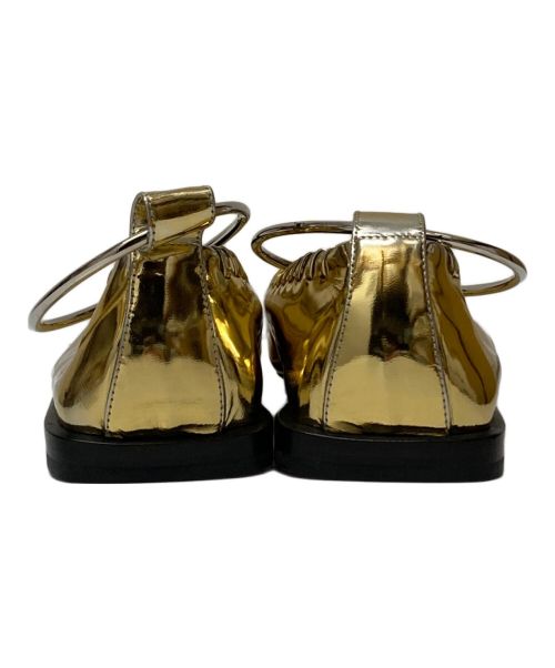 JIL SANDER（ジルサンダー）JIL SANDER (ジルサンダー) バレリーナフラットシューズ ゴールド サイズ:37の古着・服飾アイテム
