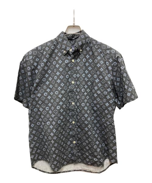 stussy（ステューシー）stussy (ステューシー) モノグラムシャツ ブラック サイズ:Sの古着・服飾アイテム