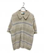 KITHキス）の古着「Thompson Crochet ニットシャツ」｜アイボリー