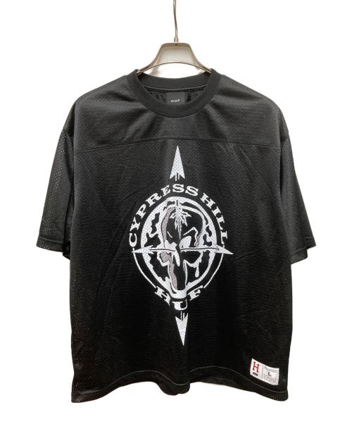 HUF（ハフ）HUF (ハフ) CYPRESS HILL (サイプレスヒル) COMPASS MESH JERSEY ブラック サイズ:Lの古着・服飾アイテム