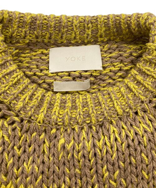 YOKE（ヨーク）YOKE (ヨーク) INTARSIA CREWNECK SWEATER イエロー サイズ:2の古着・服飾アイテム