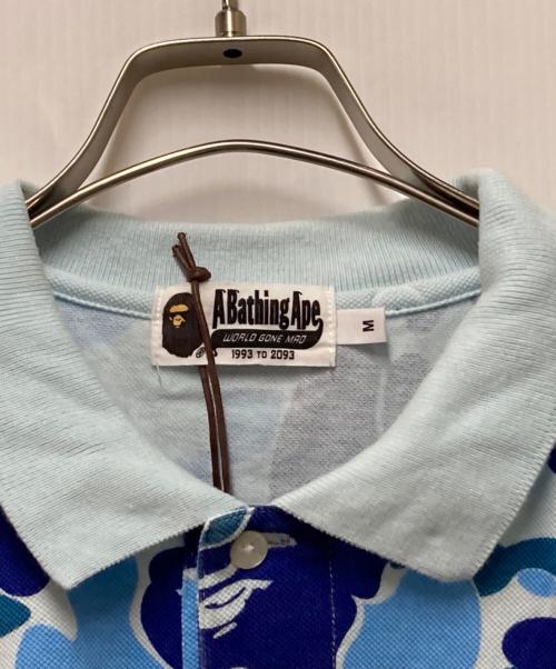 A BATHING APE（ア ベイシング エイプ）A BATHING APE (ア ベイシング エイプ) ABC CAMO LARGE APE HEAD POLO スカイブルー サイズ:Mの古着・服飾アイテム