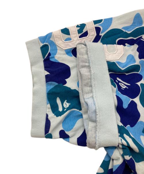 A BATHING APE（ア ベイシング エイプ）A BATHING APE (ア ベイシング エイプ) ABC CAMO LARGE APE HEAD POLO スカイブルー サイズ:Mの古着・服飾アイテム