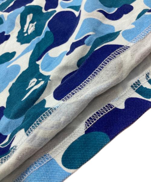 A BATHING APE（ア ベイシング エイプ）A BATHING APE (ア ベイシング エイプ) ABC CAMO LARGE APE HEAD POLO スカイブルー サイズ:Mの古着・服飾アイテム