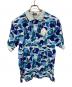 A BATHING APE（ア ベイシング エイプ）の古着「ABC CAMO LARGE APE HEAD POLO」｜スカイブルー