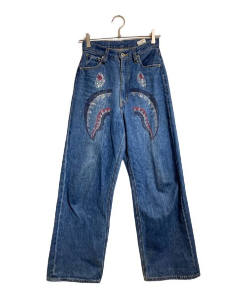 A BATHING APE（ア ベイシング エイプ）A BATHING APE (アベイシングエイプ) Shark Jeans インディゴ サイズ:XSの古着・服飾アイテム