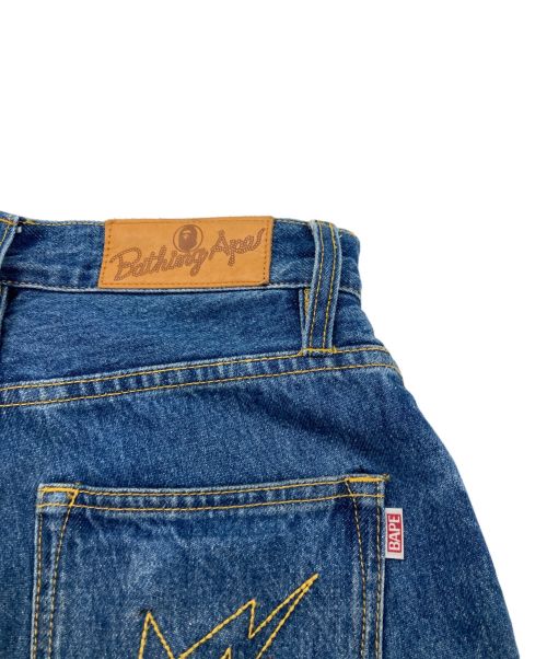 A BATHING APE（ア ベイシング エイプ）A BATHING APE (アベイシングエイプ) Shark Jeans インディゴ サイズ:XSの古着・服飾アイテム