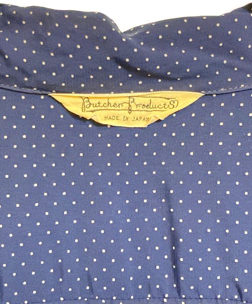 BUTCHER PRODUCTS（ブッチャープロダクツ）BUTCHER PRODUCTS (ブッチャープロダクツ) 長袖ドット柄シャツ ネイビー サイズ:151/2の古着・服飾アイテム