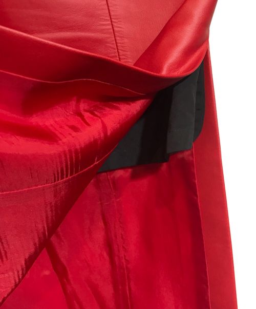 sacai（サカイ）sacai (サカイ) Faux Leather Skirt レッド サイズ:Lの古着・服飾アイテム