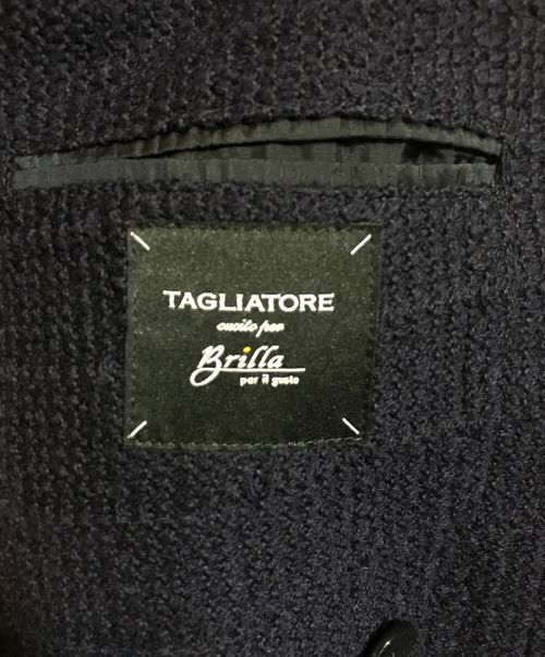 TAGLIATORE（タリアトーレ）TAGLIATORE (タリアトーレ) Brilla per il gusto (ブリッラ ペル イルグースト) ウールニットダブルジャケット ネイビー サイズ:42Rの古着・服飾アイテム