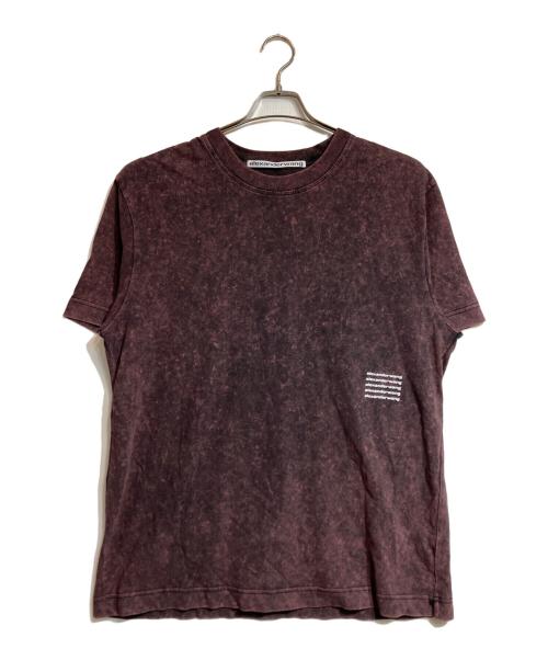 ALEXANDER WANG（アレキサンダー・ワン）ALEXANDER WANG (アレキサンダーワン) アシッドウォッシュロゴTシャツ レッド サイズ:Lの古着・服飾アイテム