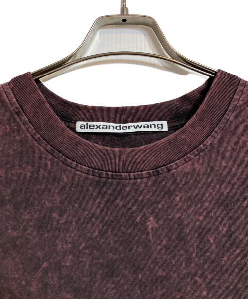 ALEXANDER WANG（アレキサンダー・ワン）ALEXANDER WANG (アレキサンダーワン) アシッドウォッシュロゴTシャツ レッド サイズ:Lの古着・服飾アイテム