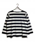 Le minor×MICA&DEALルミノア×マイカアンドディール）の古着「イドボーダープルオーバー」｜ホワイト×ブラック