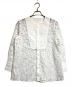 ANAYIアナイ）の古着「フラワーケミカルレースクルー ブラウス」｜ホワイト