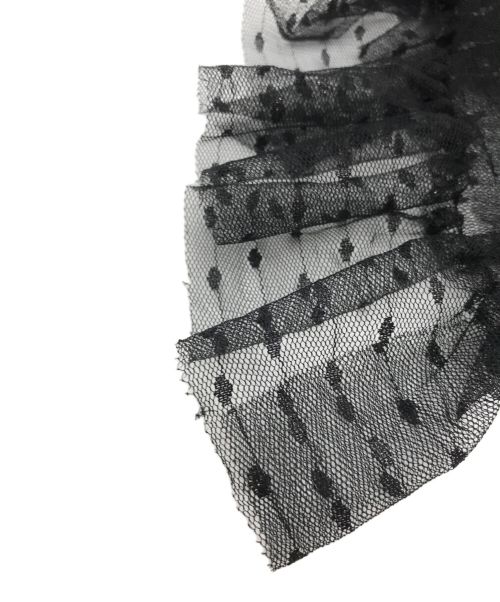 1er Arrondissement（プルミエ アロンディスモン）1er Arrondissement (プルミエ アロンディスモン) ドットチュールフリルブラウス ブラック サイズ:Freeの古着・服飾アイテム