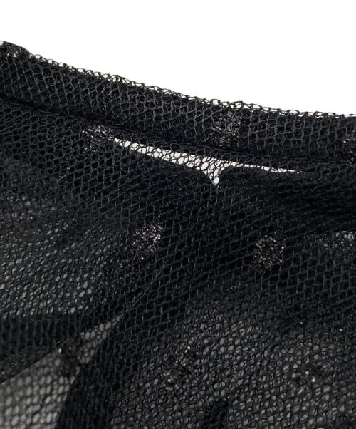 1er Arrondissement（プルミエ アロンディスモン）1er Arrondissement (プルミエ アロンディスモン) ドットチュールフリルブラウス ブラック サイズ:Freeの古着・服飾アイテム