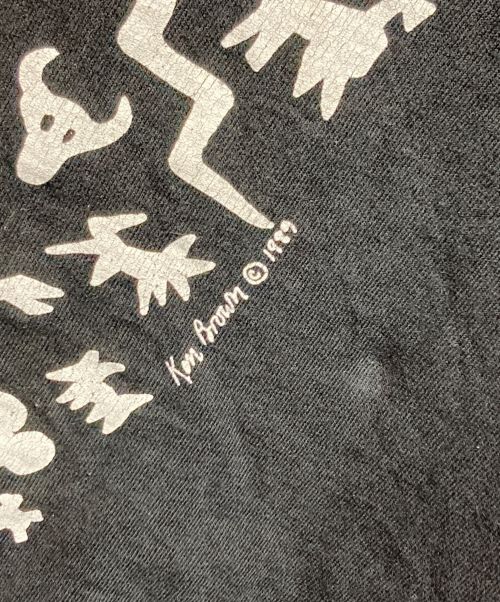 FRUIT OF THE LOOM（フルーツオブザルーム）FRUIT OF THE LOOM (フルーツオブザルーム) アートプリントTシャツ ブラック サイズ:XLの古着・服飾アイテム