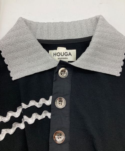 HOUGA（ホウガ）HOUGA (ホウガ) ruby polo アシンメトリーデザインポロシャツ ブラック サイズ:なしの古着・服飾アイテム