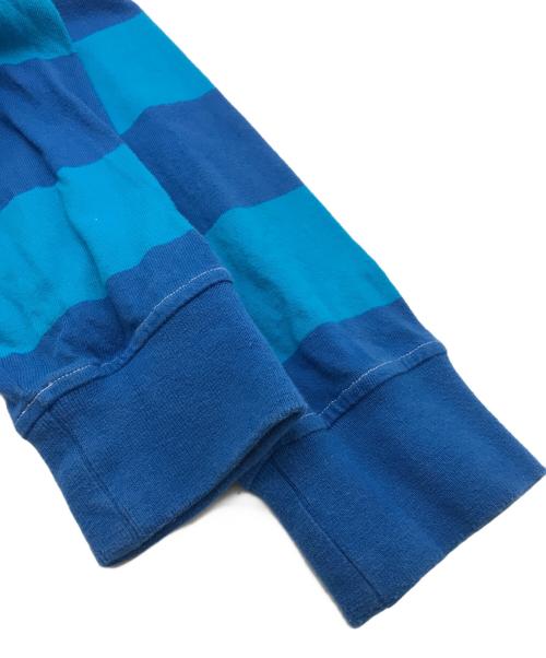 WALES BONNER（ウェールズボナー）WALES BONNER (ウェールズボナー) EMBROIDERED RUGBY ポロシャツ ブルー サイズ:Sの古着・服飾アイテム