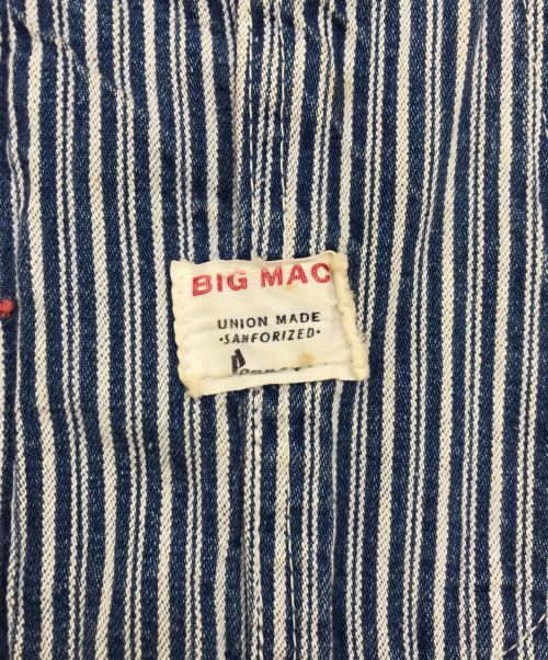 big mac（ビッグマック）big mac (ビッグマック) ヒッコリーオーバーオール インディゴ サイズ:下記参照の古着・服飾アイテム