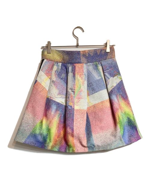 bodysong.（ボディソング）bodysong. (ボディソング) スプレーアート転写ジャガード織タックミニスカート マルチカラー サイズ:不明の古着・服飾アイテム