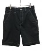 stussyステューシー）の古着「ハーフパンツ」｜ブラック