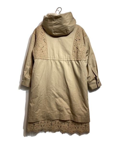 GRACE CONTINENTAL（（グレースコンチネンタル）GRACE CONTINENTAL (（グレースコンチネンタル) ライナー付レースモッズコート ベージュ サイズ:36の古着・服飾アイテム