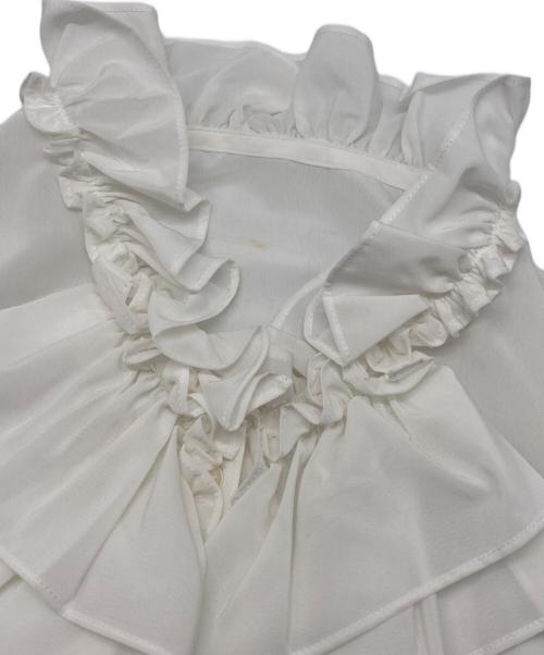 NO.S PROJECT（ノスプロジェクト）NO.S PROJECT (ノスプロジェクト) フリルデザインブラウス ホワイト サイズ:Ｌの古着・服飾アイテム