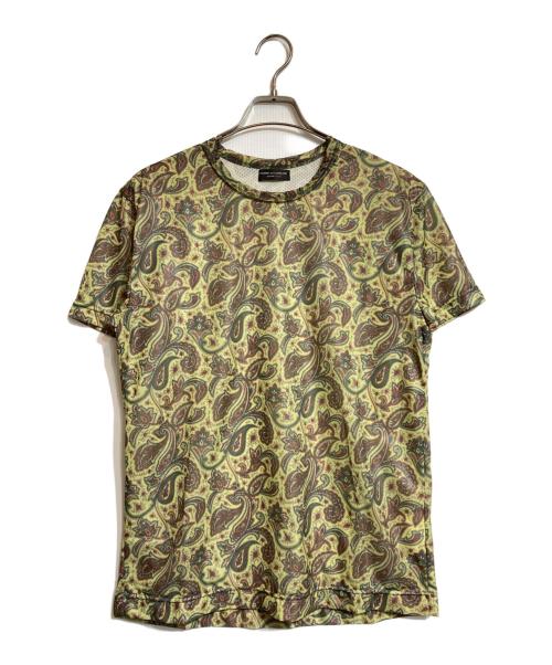COMME des GARCONS HOMME PLUS（コムデギャルソンオムプリュス）COMME des GARCONS HOMME PLUS (コムデギャルソンオムプリュス) 転写プリントペイズリーTシャツ グリーン サイズ:-の古着・服飾アイテム