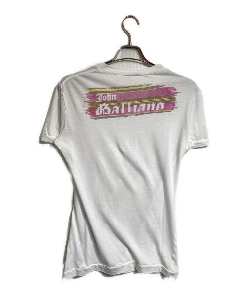 JOHN GALLIANO（ジョンガリアーノ）JOHN GALLIANO (ジョンガリアーノ) ボーダープリントTシャツ ピンク サイズ:XSの古着・服飾アイテム
