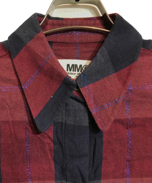 MM6 Maison Margiela（エムエムシックスメゾンマルジェラ）MM6 Maison Margiela (エムエムシックス メゾンマルジェラ) チェックシャツ レッド×ブルー サイズ:42の古着・服飾アイテム