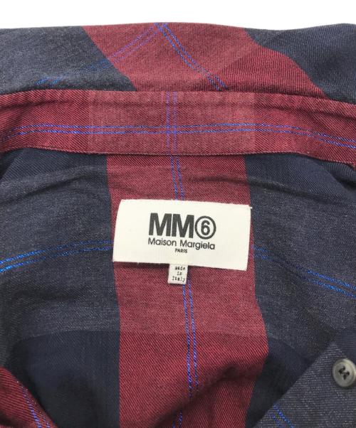 MM6 Maison Margiela（エムエムシックスメゾンマルジェラ）MM6 Maison Margiela (エムエムシックス メゾンマルジェラ) チェックシャツ レッド×ブルー サイズ:42の古着・服飾アイテム