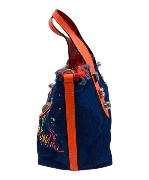 Christian Louboutin（クリスチャン・ルブタン）Christian Louboutin (クリスチャン・ルブタン) フランジバス2WAYハンドバッグ インディゴの古着・服飾アイテム