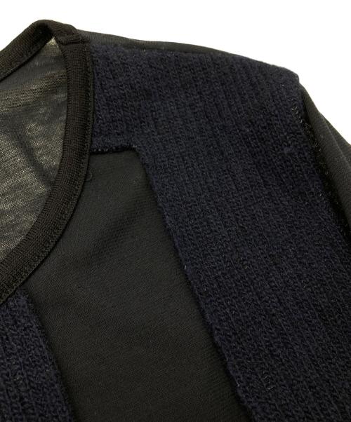 Y's（ワイズ）Y's (ワイズ) コットンパッチデザインシアーカットソー ネイビー サイズ:2の古着・服飾アイテム