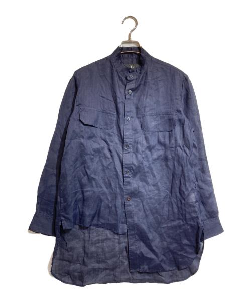 Y's（ワイズ）Y's (ワイズ) ラミーリネンアシメシャツ ネイビー サイズ:1の古着・服飾アイテム