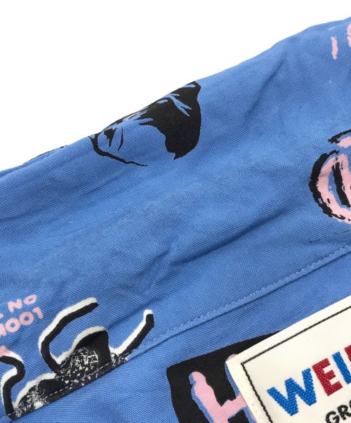 WEIRDO（ウィアード）WEIRDO (ウィアード) オリジナルモンスター柄シャツ ブルー サイズ:Lの古着・服飾アイテム
