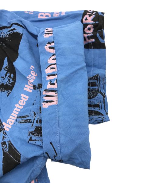 WEIRDO（ウィアード）WEIRDO (ウィアード) オリジナルモンスター柄シャツ ブルー サイズ:Lの古着・服飾アイテム