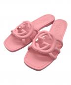 GUCCIグッチ）の古着「ラバースライドサンダル」｜ピンク