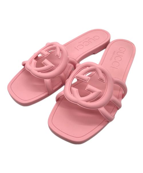 GUCCI（グッチ）GUCCI (グッチ) ラバースライドサンダル ピンク サイズ:36の古着・服飾アイテム
