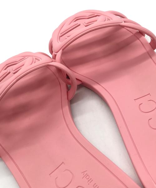 GUCCI（グッチ）GUCCI (グッチ) ラバースライドサンダル ピンク サイズ:36の古着・服飾アイテム