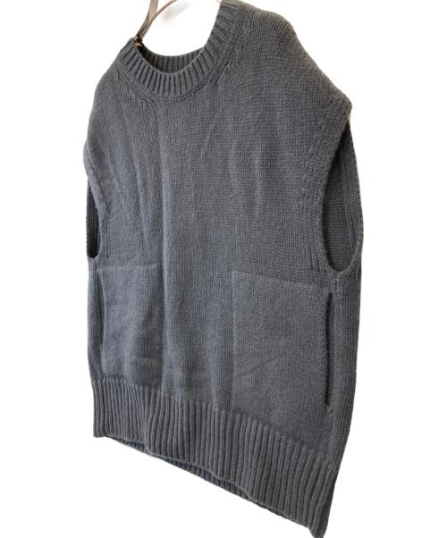 GALERIE VIE（ギャルリーヴィー）GALERIE VIE (ギャルリーヴィー) ファインウール クルーネックベスト グレー サイズ:FREEの古着・服飾アイテム