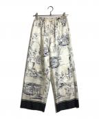 TOMORROW LAND collectionトゥモローランドコレクション）の古着「ベネチアプリント ストレートパンツ」｜ホワイト